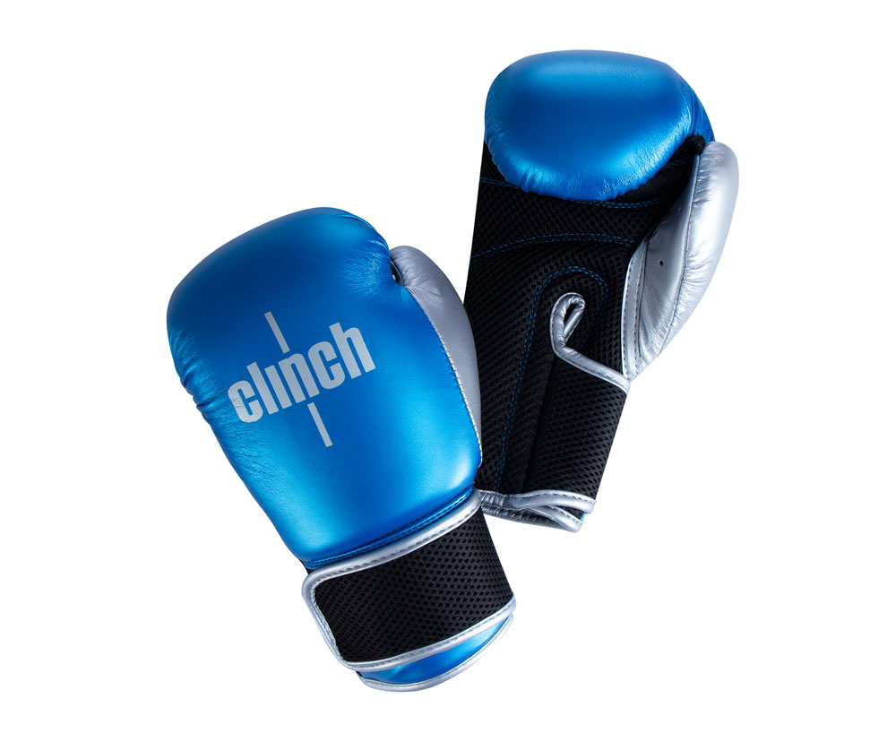 Перчатки бокс Clinch Kids сине-серебристый