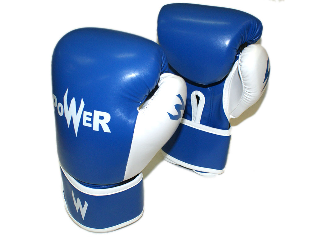 Перчатки бокс Power (BZ-C), синий