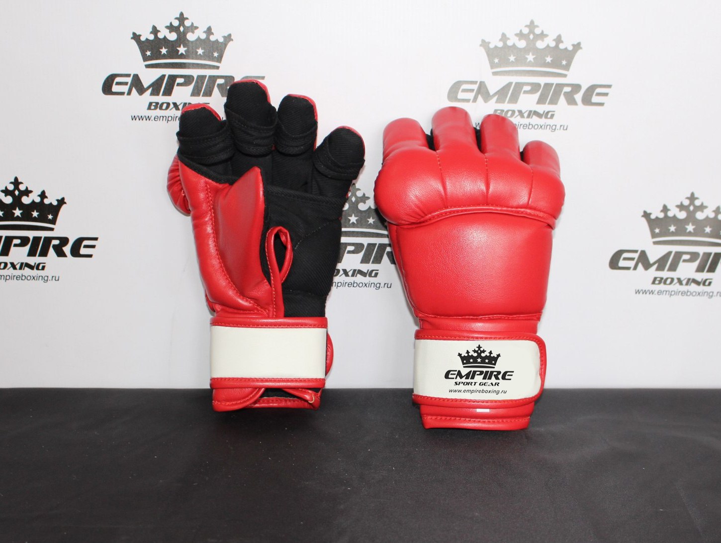Перчатки-краги для АРБ Empire Boxing экокожа красный