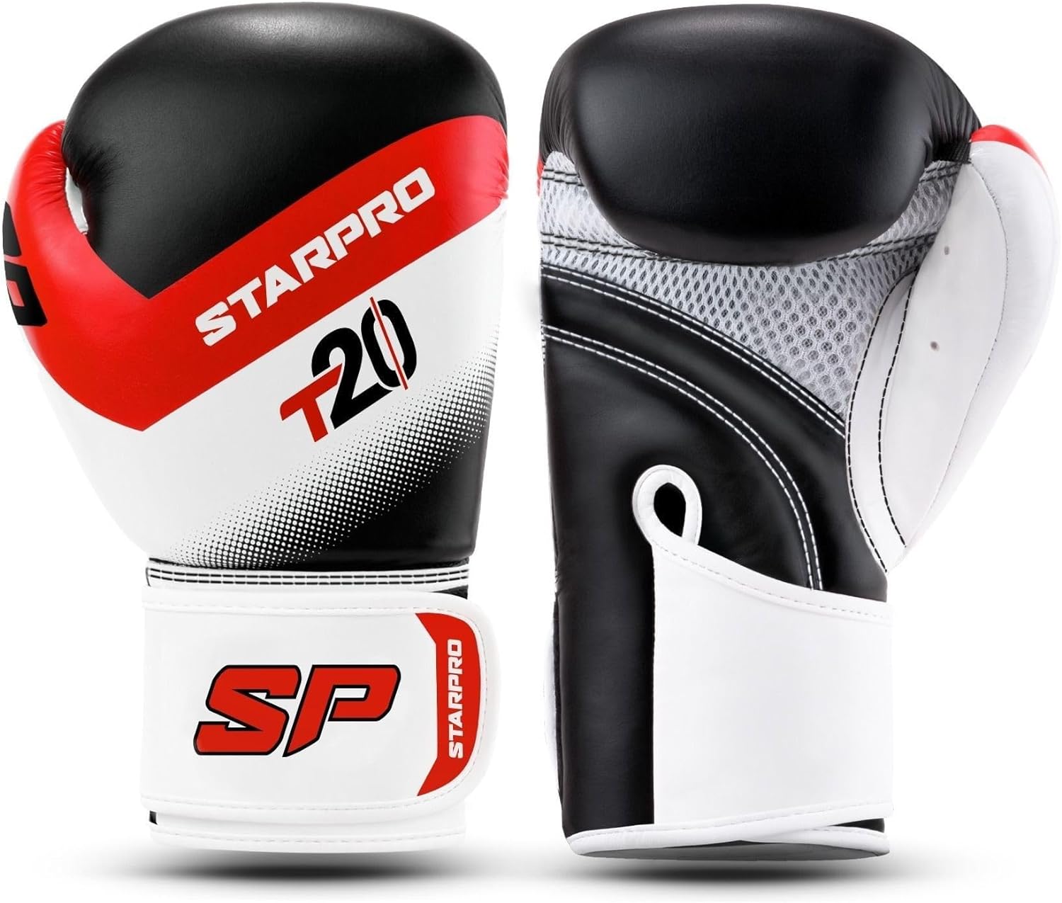 Перчатки бокс STAR PRO T-20 черный/белый