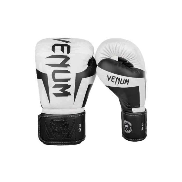 Перчатки бокс Venum Elite белый/камуфляж